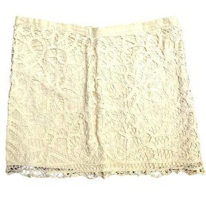 Gap Beige Netted Mini Skirt with Lining 100% Cotton Sz Lg